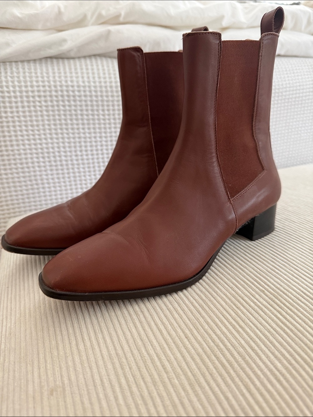 Women's Brown Leather Chelsea Ankle Boots